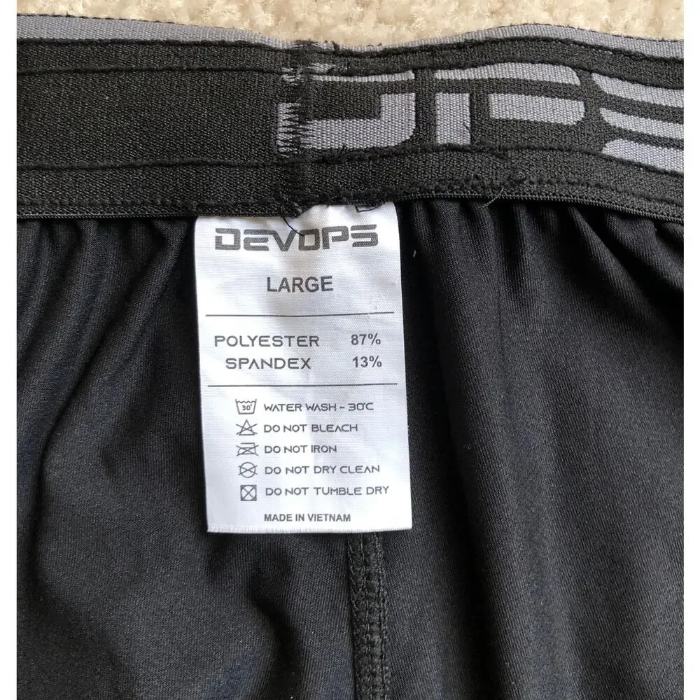 Devops Men's Black Loose-Fit Workout Gym Shorts with Pockets - Large